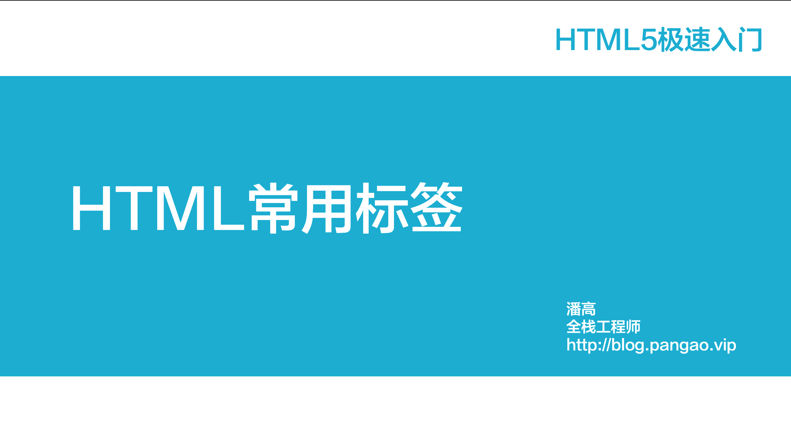 HTML5常用标签-HTML5极速入门